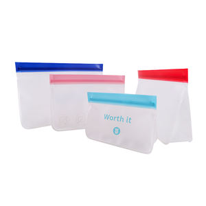 Sac en plastique PEVA transparent mat de taille personnalisée Offre Spéciale pour sacs de congélation contenant hermétique vert pour aliments - Product Image 1