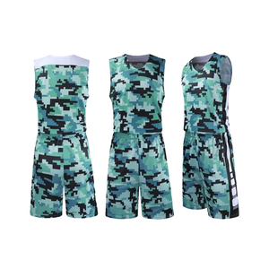 Sublimation camouflage college basketball uniform design - Product Image 3