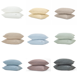 Taie d'oreiller 100 % coton lavé, naturelle, douce pour la peau, écologique, tailles King, Queen, Twin, personnalisables, couleurs variées, haute qualité – Fournisseur de premier plan - Product Image 1