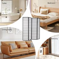 Écran de cloison en bois d'inspiration japonaise autoportant portable de 6 pieds blanc diviseur de pièce à écran Shoji oriental pliant à 4 panneaux