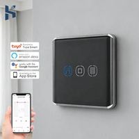 Interrupteur intelligent Tuya Smart Life Zigbee compatible Alexa, ligne neutre + L, interrupteur de rideau 1 voie, interrupteur de volet roulant Tuya