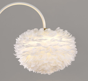 Lámpara de pie de altura ajustable moderna para decoración del hogar, lámpara de <span class=keywords><strong>plumas</strong></span> de lujo, lámpara de pie con Base de mármol para decoración para sala de estar - Product Image 4