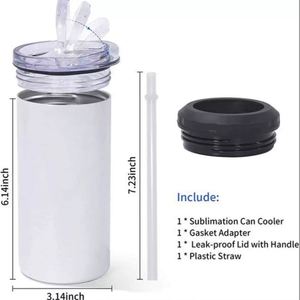 Vaso de Regalo de 16oz de Acero Inoxidable con Aislamiento al Vacío, Doble Tapa, Retención de Frío, Recubrimiento para Transferencia de Calor 4 en 1, para Cerveza y Cola - Product Image 5