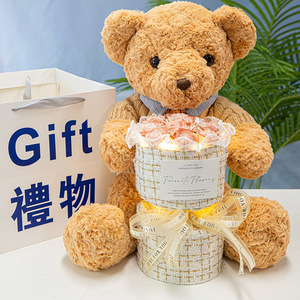D85 anniversaire maison bureau <span class=keywords><strong>fête</strong></span> décor cadeau mignon ours savon Rose fleur avec sac cadeau à <span class=keywords><strong>la</strong></span> main savon <span class=keywords><strong>fleurs</strong></span> - Product Image 5