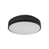 Plafonnier LED moderne minimaliste en métal noir de 14 pouces pour salon et couloir