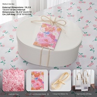 Boîte cadeau ovale Shaher de luxe, couleur crème, intérieur lavande, logo personnalisé, papier kraft, couvercle tissé à la main, ruban, carte de vœux - Boutique