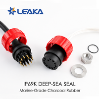 Connecteur d'alimentation sous-marin rond scellé à 12 broches, 10 ampères, 12 volts CC, étanche IP69, fileté mâle-femelle, pour applications marines sous-marines ROV AUV