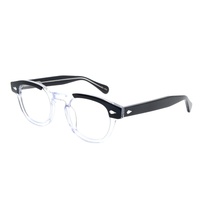 Monture de lunettes vintage rétro en acétate, style carré, taille Edison 46, inspirée de l'Amekaji, monture complète, verres en résine pour myopie
