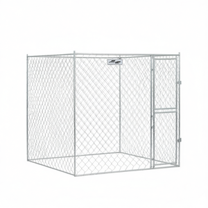Cage pour chien en acier galvanisé argenté, forme cube, 78,74 x 78,74 x 78,74 pouces, verrouillable, enclos extérieur pour grands chiens - Product Image 1
