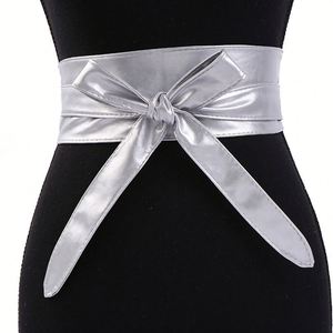 Ceintures élastiques colorées <span class=keywords><strong>pour</strong></span> <span class=keywords><strong>robe</strong></span>, ceintures larges style corset <span class=keywords><strong>pour</strong></span> femme avec grands nœuds, accessoires de corset, <span class=keywords><strong>bleu</strong></span> <span class=keywords><strong>marine</strong></span> coréen - Product Image 2