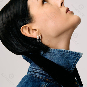 Gemnel Pendientes de Aro Colgantes de Plata 925 con Corazón de Diamantes de Circonita, Delicados para Uso Diario - Product Image 2