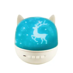 KSWING Cat Style Rechargeable Rotation film Led Night Light Multiple Colors decoration lamp with remote control