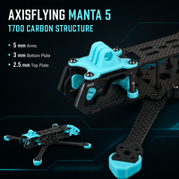Kit de châssis de drone FPV Axisflying Manta 5 pouces True X 238 mm en fibre de carbone T700 avec bras de 5 mm pour la construction de quadricoptères de course Freestyle CE/FCC