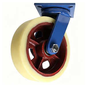 Stainless Steel Iron Polyurethane <b>Rubber</b> 4 Inch Nylon Swivel Caster Wheel Dual Lock Brake Water Resistant Heavy Duty Food - Product Image 5