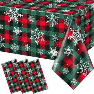 Tovaglia Natalizia Usa e Getta Impermeabile con Motivi Allegri a Quadri e Fiocchi di Neve per Feste di <span class=keywords><strong>Natale</strong></span> <span class=keywords><strong>BUON</strong></span> <span class=keywords><strong>NATALE</strong></span> - Product Image 1