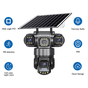 6MP V380 Pro 2 1 ai tích hợp năng lượng mặt trời an ninh ánh sáng CCTV Camera IP 4G hai chiều nói chuyện 3 ống kính 200W Điện nhựa LED đường phố Pin - Product Image 5