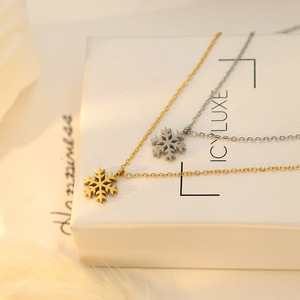 <span class=keywords><strong>2024</strong></span> copo de nieve joyería de moda collares de acero inoxidable joyería fábrica collar a granel nieve colgante collares joyería para mujeres - Product Image 5