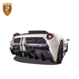 Venta al por mayor <span class=keywords><strong>Misa</strong></span> estilo F488 Kit de carrocería para Ferrari 488 Gtb araña FRP CF Hood cubierta trasera paragolpes Spoiler - Product Image 4
