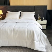 Ensemble de couette moderne en microfibre garnie de polyester, 1 pièce, blanc, couette d'hôtel pour lit plat avec motif tissé, écologique, pour usage domestique