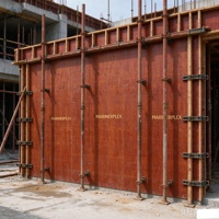 Kayu Lapis Film Merah Tahan Lama dengan Inti Kayu Pinus Poplar untuk Proyek Bekisting Konstruksi Beton