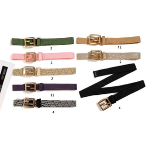 Cintura in PP con fibbia a F da 3 cm, 6 pezzi in colori assortiti, cintura alla moda da donna - Product Image 1