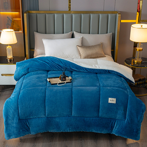 Couette en velours de lait unie, anti-boulochage, anti-statique, ultra chaude et confortable, <span class=keywords><strong>pour</strong></span> la vente en gros. - Product Image 3