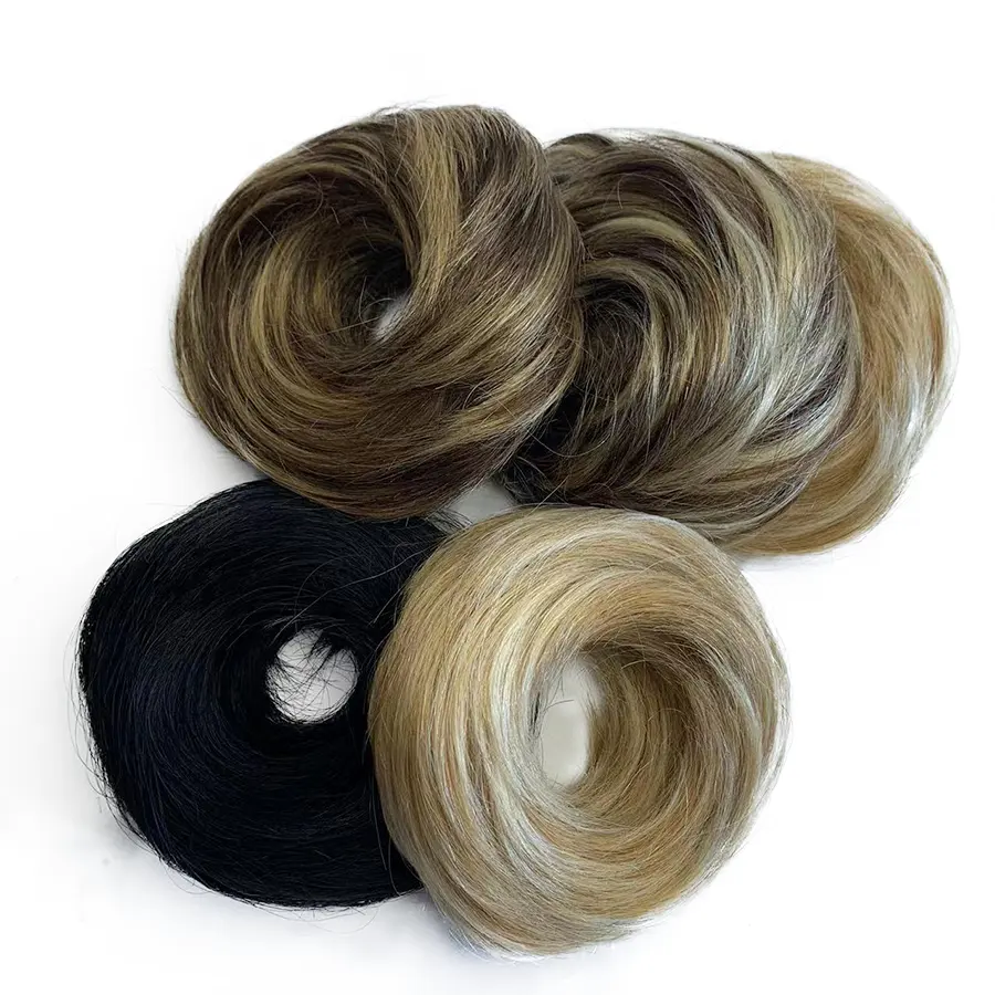 New Style Hair Bun Scrunchie Hairpieces 100% Human Hair Styling Design Straight For Woman Wholesale Price