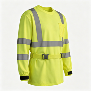 Custom Long Sleeve Reflective Work Safety T Shirts with Reflective Tape Factory Mining Safety Hi Vis Work Clothing - Product Image 2
