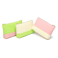 Trousse de maquillage pour cosmétiques en toile de coton réutilisable écologique sac cosmétique en toile de jute patchwork avec logo OEM coloré de qualité supérieure