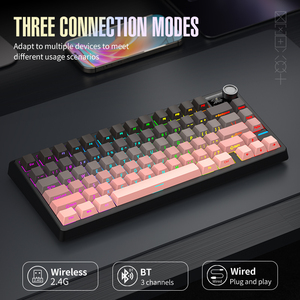 Wireless BT 3-mode mechanical <b>keyboard</b>, linear axis, hot-swappable customizable gaming and office <b>keyboard</b> - Product Image 3