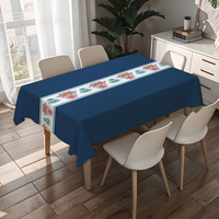 Nappe de table rustique carrée RNPT, motif mandala, en PVC, lavable, pour centre de table, protection polyvalente pour la maison