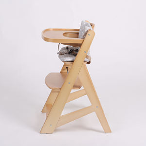 Seggiolone regolabile 3 in 1 in <span class=keywords><strong>legno</strong></span> con vassoio e cuscino per 6 mesi a 10 anni - Product Image 3