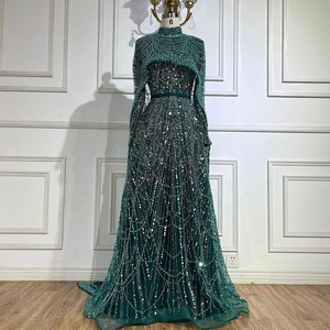 green emerald velvet dress GLS Black Long Sleeveless Floral Evening Dress - Bateau Neckline - 3XL main image 0