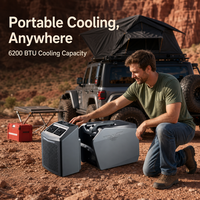 Climatiseur d'extérieur F8 à système split, portable, double mode (froid/chaud), pour camping, avec écran LED et commande tactile