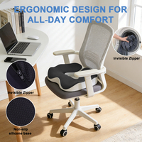 Coussin de siège pour chaises de bureau, coussin de chaise de bureau extra large pour soulager les douleurs dorsales et du coccyx, mousse à mémoire de forme ergonomique pour voiture