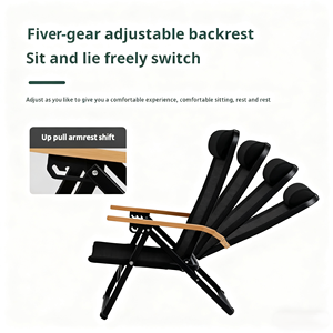 Silla reclinable plegable de Metal portátil, respaldo ajustable, diseño moderno para muebles de exterior, jardín, Camping, pesca, uso en la playa - Product Image 4