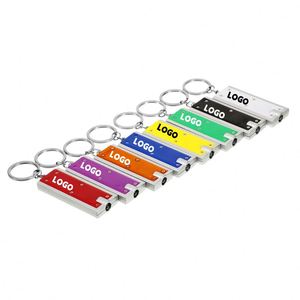 Custom Logo LED Keychain Flashlight Mini <b>Square</b> LED Keychain Light 12 Lumen Portable Bright <b>Battery</b> Powered Key Ring Torch - Product Image 1