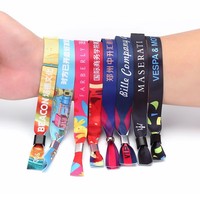 Bracelet en ruban personnalisé pour événements et festivals, tissé en tissu, étanche, léger, écologique, avec fermoir en plastique