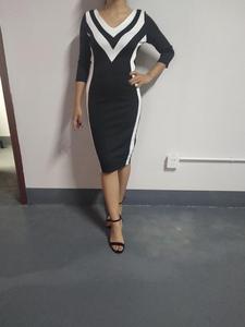 Abbigliamento per bambini in Magazzino Delle Donne di Estate <span class=keywords><strong>Vestito</strong></span> Aderente <span class=keywords><strong>A</strong></span> Maniche Lunghe Con Scollo <span class=keywords><strong>A</strong></span> V <span class=keywords><strong>Bianco</strong></span> <span class=keywords><strong>e</strong></span> <span class=keywords><strong>Nero</strong></span> <span class=keywords><strong>Vestito</strong></span> <span class=keywords><strong>A</strong></span> <span class=keywords><strong>Righe</strong></span> - Product Image 5