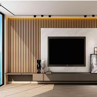 Panel Decorativo Interior de WPC con Diseño Moderno de Bambú Acanalado, Resistente a la Humedad, Antiestático, Revestimiento de Pared de Madera, Panel de Listones Versátil