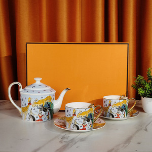 European Style Light Luxury Creative Cartoon <b>Tea</b> <b>Pot</b> Coffee Cup <b>Set</b> Exquisite Bone China Household <b>Tea</b> <b>Set</b> - Product Image 4
