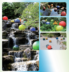 โคมไฟพลังงานแสงอาทิตย์ทรงกลมแก้วมูราโน่หลากสีสัน งานเป่าแก้วแบบโมเดิร์น ของตกแต่งสวนทรงกลมแก้วกลวงขนาดใหญ่ - Product Image 6