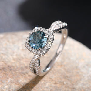 T0205 Women's 925 Silver Topaz Engagement <b>Ring</b> <b>Cushion</b> Cut Pave Setting Fine Jewelry For <b>Wedding</b> Proposal - Product Image 3