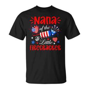 Camiseta Nana Of The Little Firecracker 4th Of July Expecting Baby - Product Image 1