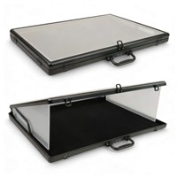 Vitrine de présentation en aluminium et acrylique verrouillable, grande taille, 36 x 24 pouces, noire, pour collection, stockage sécurisé