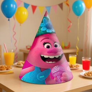 Chapeaux de fête Trolls, 6 pièces, 2 sacs, fournitures pour fête d'anniversaire pour enfants - Product Image 3