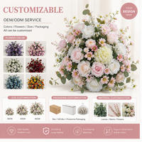 Fournitures de décoration de mariage, boules de fleurs en plastique, grands centres de table, Saint-Valentin, remise de diplôme, fait main