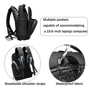 Mochila impermeable para ordenador portátil personalizable para hombres, mochila de viaje de negocios <span class=keywords><strong>antirrobo</strong></span> con logotipo, mochila escolar universitaria duradera - Product Image 2