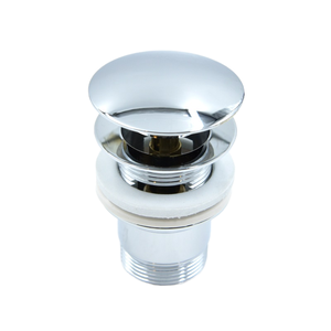 Vanne de vidange universelle pour lavabo de salle de bain avec trop-plein chromé pour projets hôteliers - Product Image 1