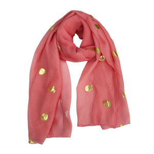 Sciarpa Lunga in Cotone TR Angelina Strawberry Gold Foil 70x180cm Accessorio Moda - Product Image 1